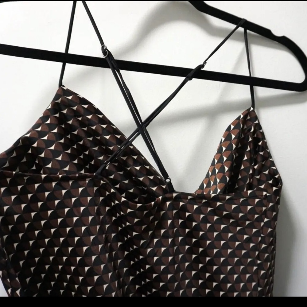 Banana Republic Cowl Neck Satin Slip Valley Printed Midi Dress XS - Picture 8 of 8